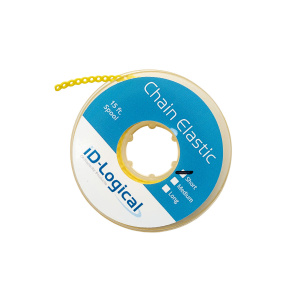 Цепочка CHAIN ELASTICS эласт. БЕЗ ШАГА (2,5 мм), Желтый / Yellow, в катушке 4,5 м