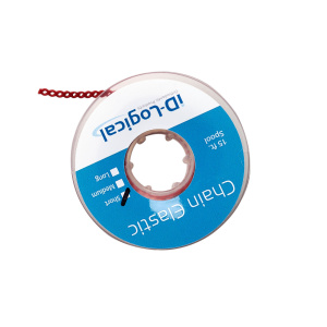 Цепочка CHAIN ELASTICS эласт. БЕЗ ШАГА (2,5 мм), Красный / Red, в катушке 4,5 м
