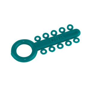 Лигатура LIGATURE TIES эластичная, модуль 10 колец, голубо.-зелёный