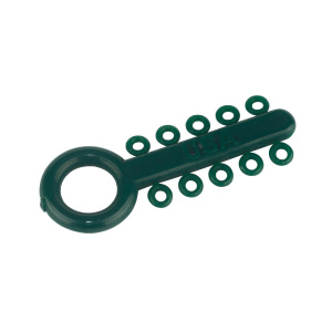 Лигатура LIGATURE TIES эластичная, модуль 10 колец, тёмно-зелёный