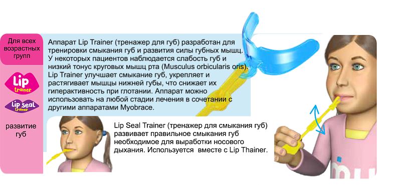 Аппарат MYOBRACE LipTrainer, тренажер для губ, прозрачный, MRC
