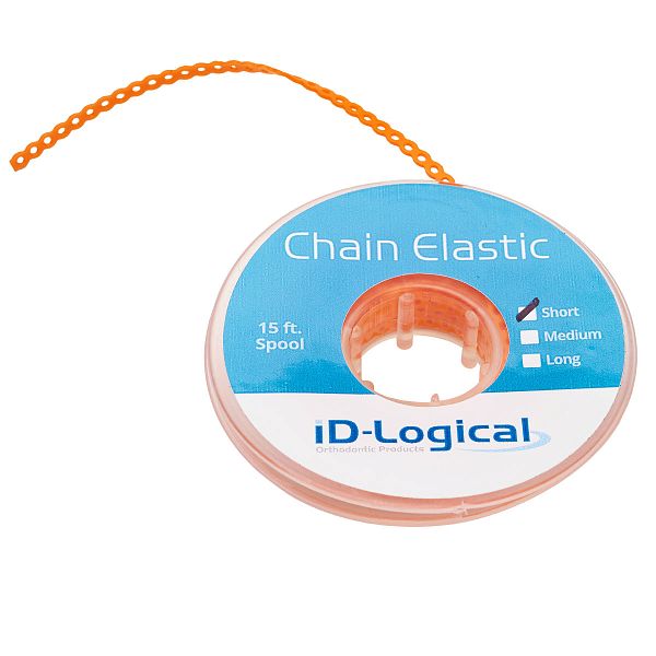Цепочка CHAIN ELASTICS эласт. БЕЗ ШАГА (2,5 мм), Оранжевый / Orange, в катушке 4,5 м