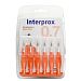 Межзубные ёршики INTERPROX, 6 шт Supermicro (0.7mm) (рыжий), мягкая ручка, две точки изгиба на 360°