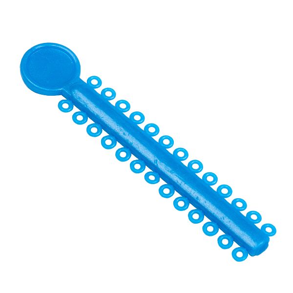 Лигатура эластичная, модуль 26 кольца, Жемчужно голубой / Cyan Pearl